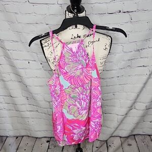Lilly Pulitzer Peony Pink Adjustable Strap Racerback Silk Camimole XS